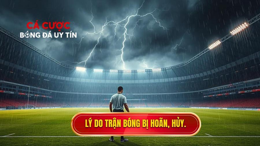 Lý do trận bóng bị hoãn, hủy.